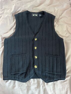 Woods & Gray Black Cotton Sweater Vest - Large